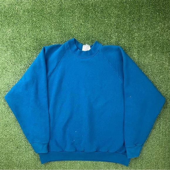 Vintage 1980s Fruit of the loom blue blank - Picture 1 of 3